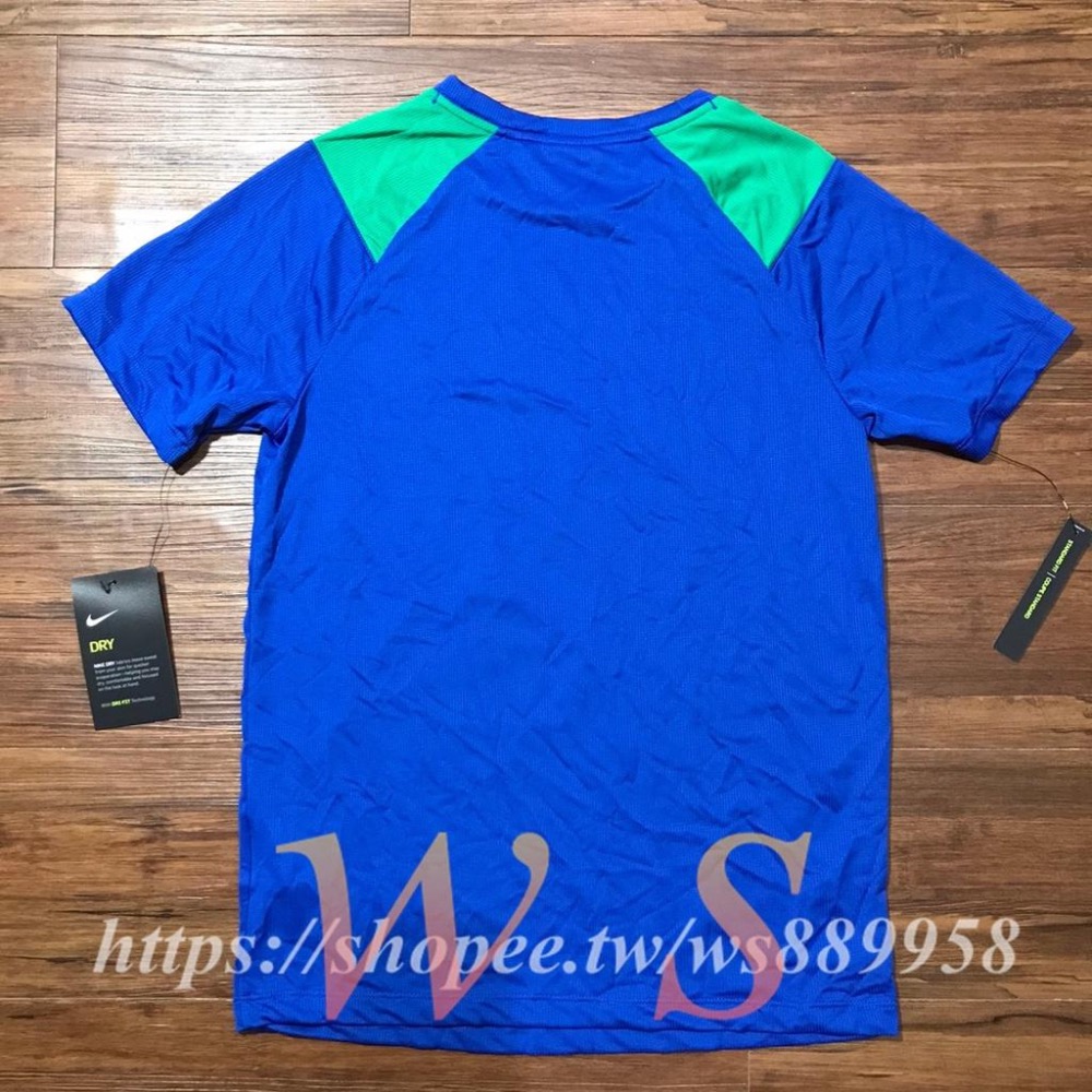 【WS】NIKE DOMINATE 童裝 運動 針織 透氣 訓練 短袖 短T 藍綠 CU8955-480-細節圖5