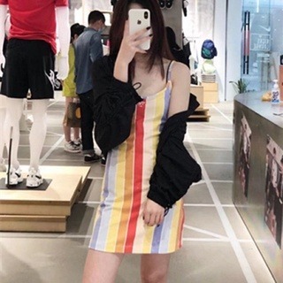 【WS】NIKE NSW DRESS 女款 連身裙 彩虹 細肩 洋裝 裙子 CJ2505-061-細節圖2