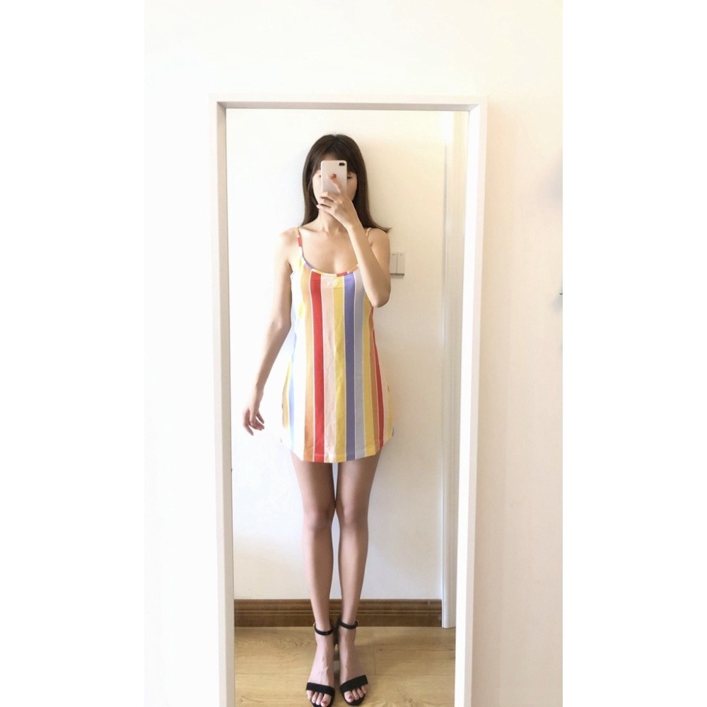 【WS】NIKE NSW DRESS 女款 連身裙 彩虹 細肩 洋裝 裙子 CJ2505-061-細節圖4