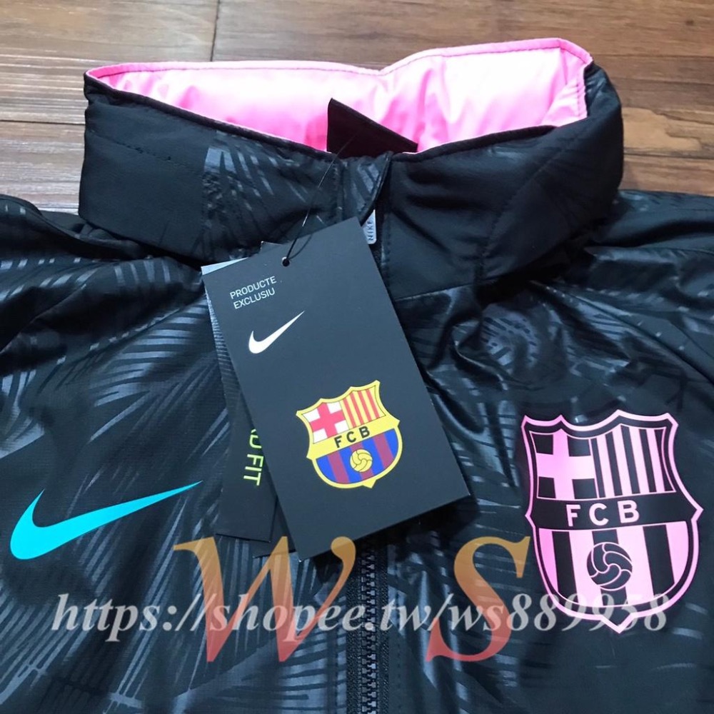 【WS】NIKE G FCB Barcelona 黑粉 童裝 足球 運動 訓練 夾克 連帽 外套 CK8576-010-細節圖9