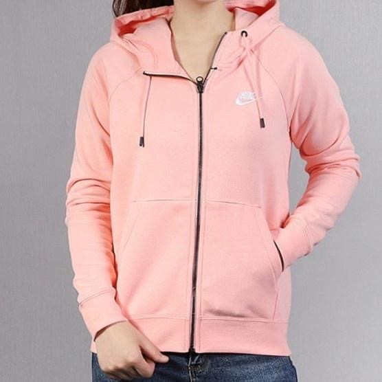 【WS】NIKE ESSNTL HOODIE FZ FLC 連帽外套 帽T 棉質 粉白 女款 BV4123-697-細節圖2