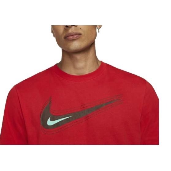 【WS】NIKE SWOOSH 男款 紅 運動 休閒 大勾 短T T恤 DB6471-657-細節圖3
