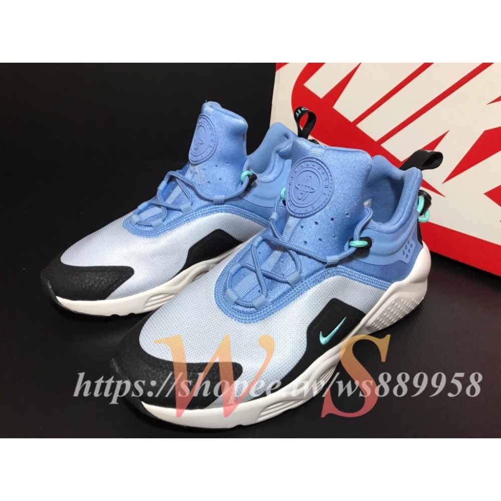 【WS】NIKE AIR HUARACHE CITY 女款 天空藍 襪套 武士鞋 運動 休閒鞋 AO3172-402-細節圖2