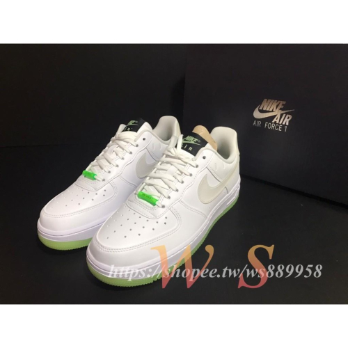 【WS】NIKE AIR FORCE1 HAVE A NIKE DAY 笑臉 夜光 女 白CT3228-100 綠701