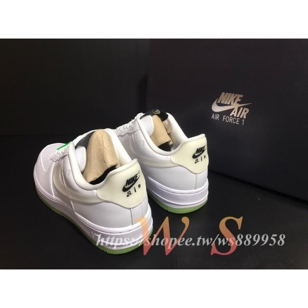 【WS】NIKE AIR FORCE1 HAVE A NIKE DAY 笑臉 夜光 女 白CT3228-100 綠701-細節圖3