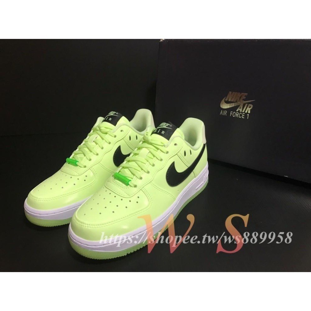 【WS】NIKE AIR FORCE1 HAVE A NIKE DAY 笑臉 夜光 女 白CT3228-100 綠701-細節圖4