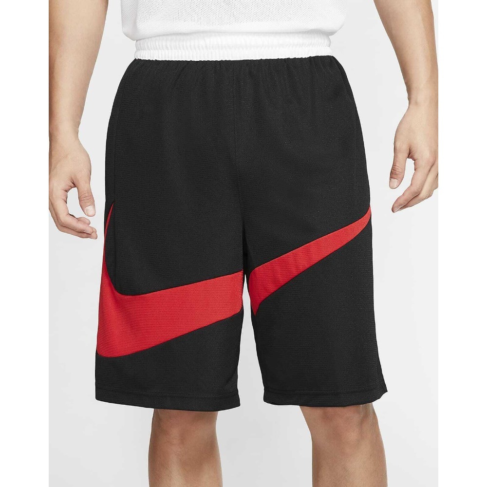 【WS】NIKE DRI-FIT 男款 黑紅 大勾勾 大LOGO 休閒 運動 籃球褲 短褲 BV9386-010-細節圖3