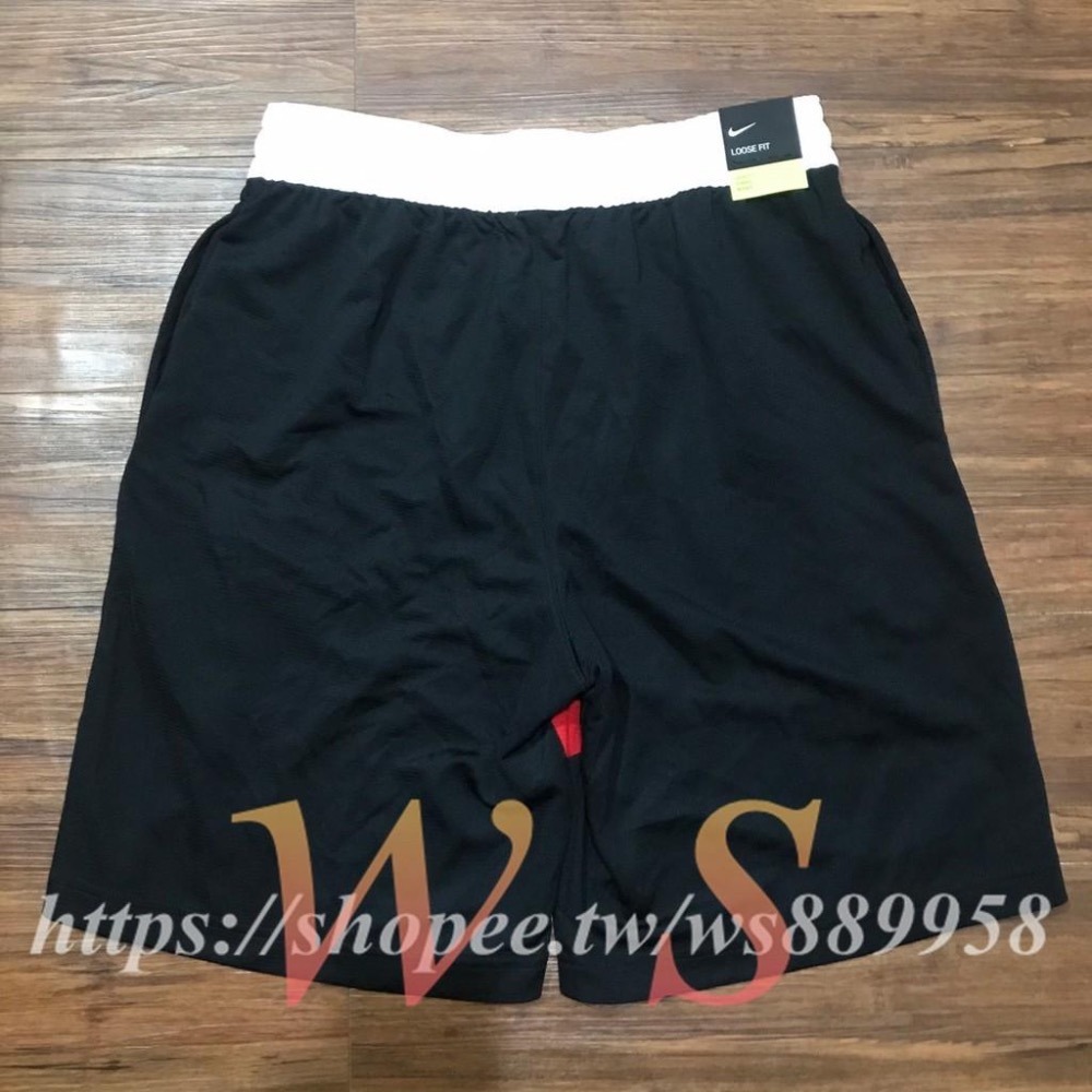 【WS】NIKE DRI-FIT 男款 黑紅 大勾勾 大LOGO 休閒 運動 籃球褲 短褲 BV9386-010-細節圖7