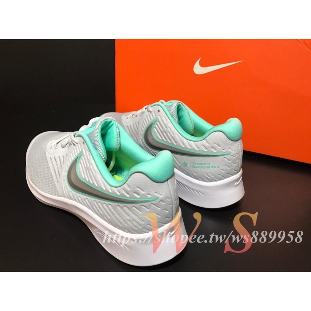 【WS】NIKE STAR RUNNER 2 GS 大童 運動鞋 慢跑鞋 灰綠 AQ3542-006-細節圖3