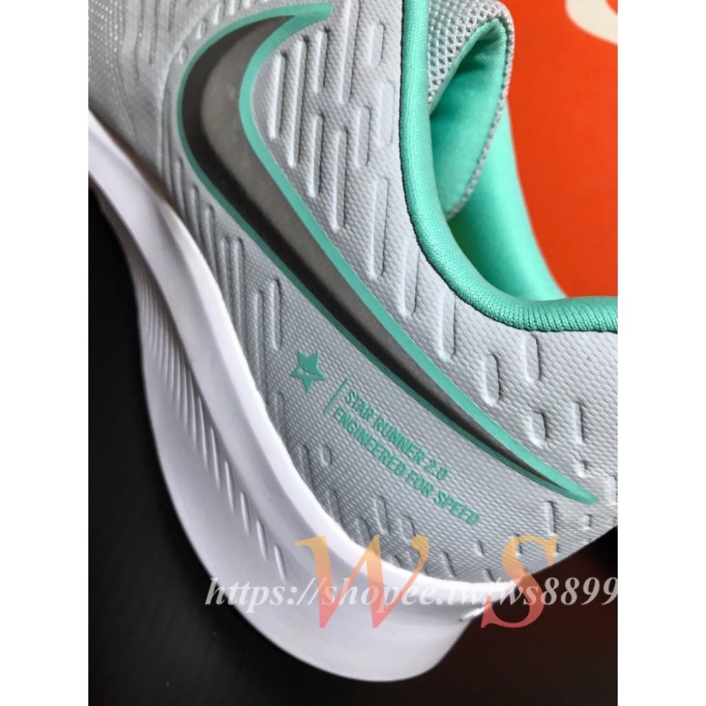 【WS】NIKE STAR RUNNER 2 GS 大童 運動鞋 慢跑鞋 灰綠 AQ3542-006-細節圖4