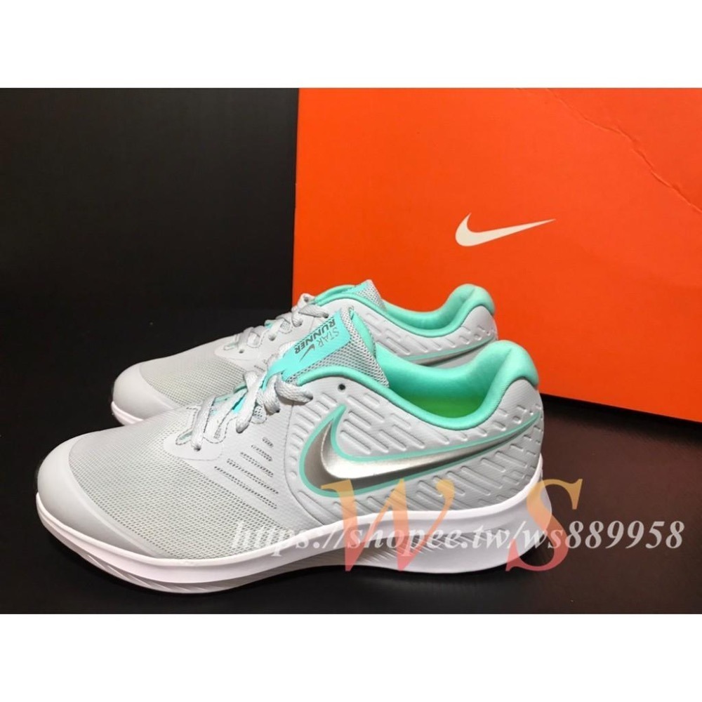 【WS】NIKE STAR RUNNER 2 GS 大童 運動鞋 慢跑鞋 灰綠 AQ3542-006-細節圖2