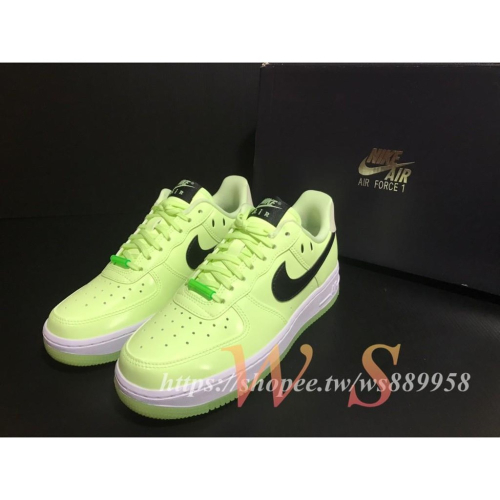【WS】NIKE AIR FORCE1 HAVE A NIKE DAY 笑臉 夜光 女 綠CT3228-701 白100