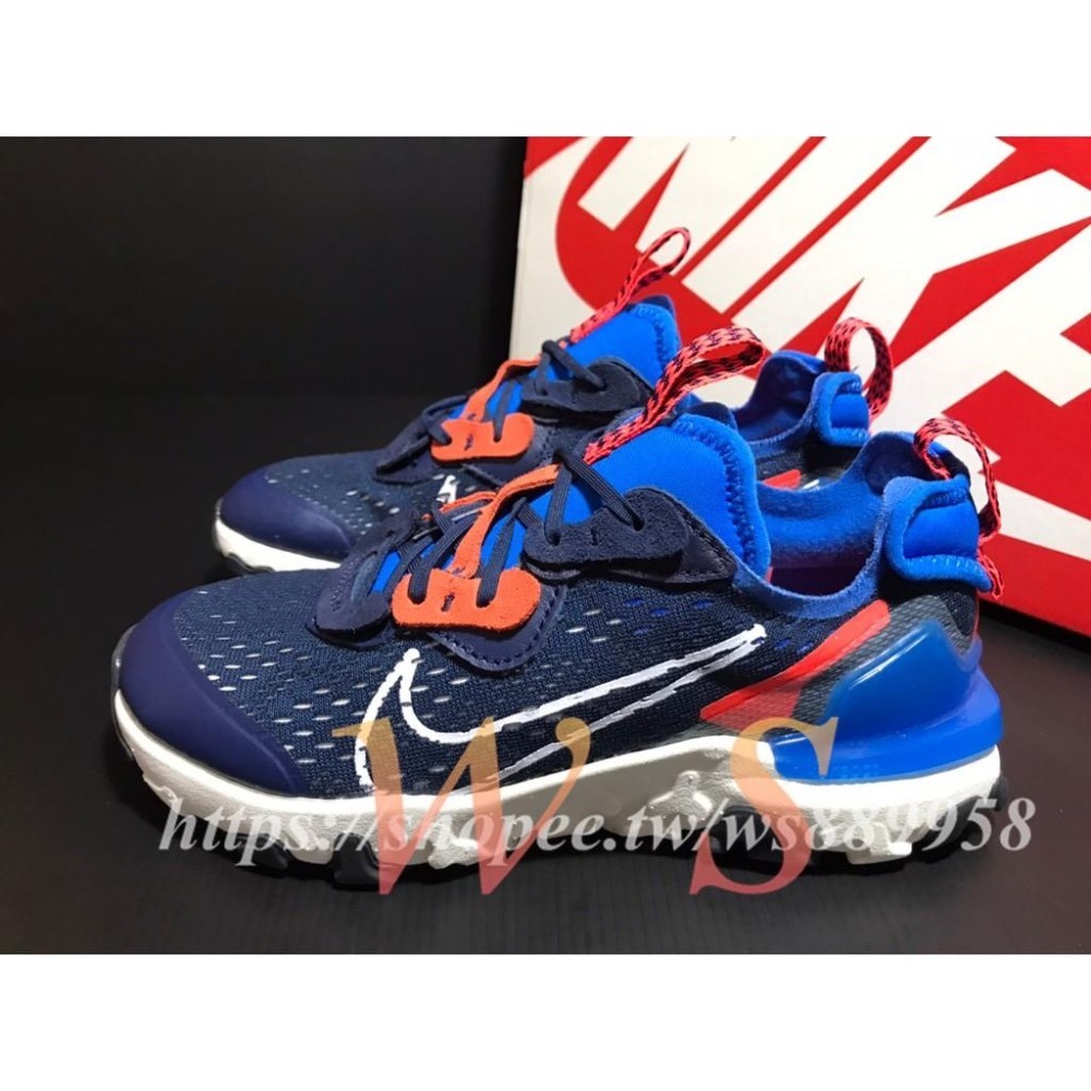【WS】NIKE React Vision 童鞋 藍 運動 透氣 緩震 休閒鞋 布鞋 慢跑鞋 CD6888-400-細節圖2