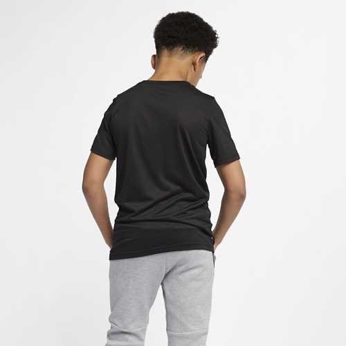 【WS】NIKE DRY-FIT SWOOSH 童裝 大勾 LOGO T 黑白 運動 休閒短袖 AR5307-019-細節圖2