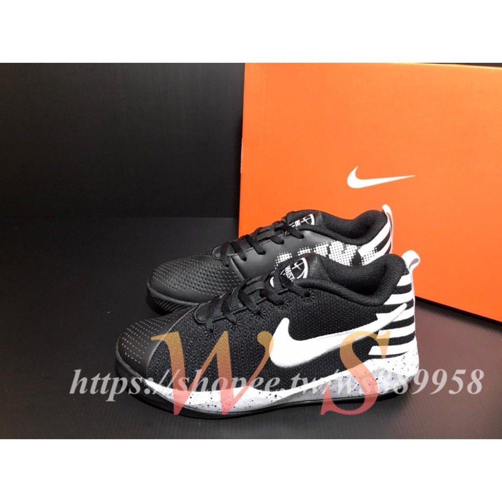 【WS】NIKE Team Hustle Quick 2 黑白 童鞋 籃球鞋 BV3236-001-細節圖2