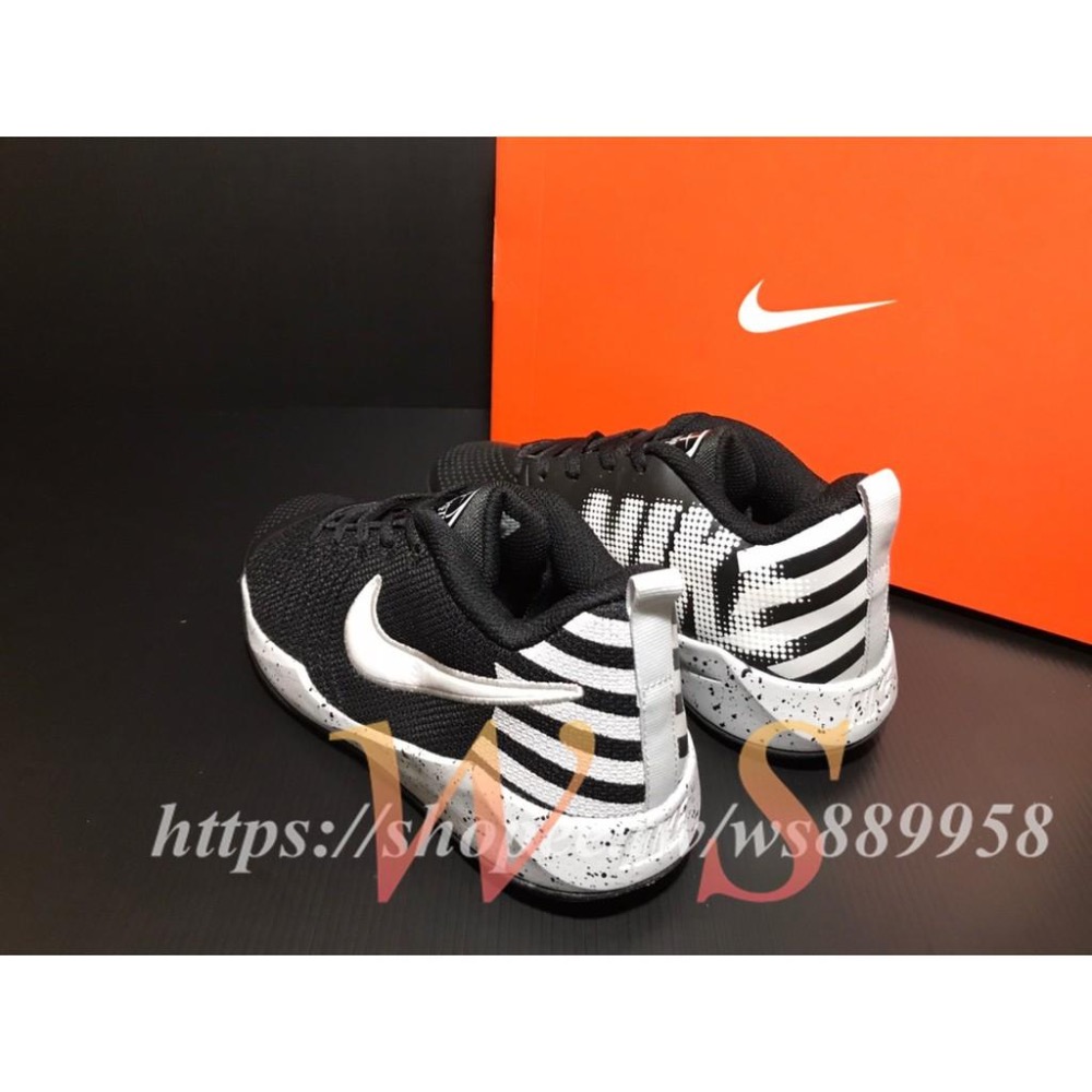 【WS】NIKE Team Hustle Quick 2 黑白 童鞋 籃球鞋 BV3236-001-細節圖3