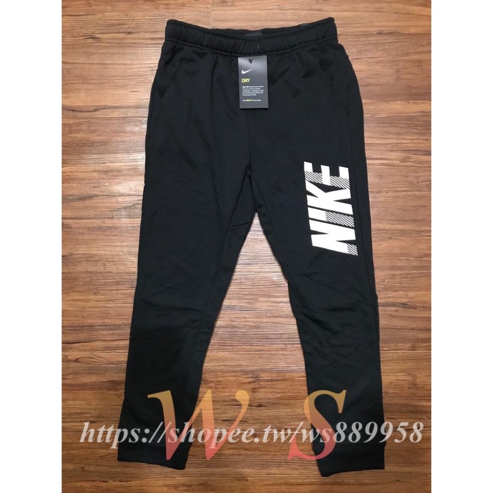 【WS】NIKE BOYS DRI FIT PANTS 童褲 黑白 保暖 棉褲 縮口褲 BV3915-011-細節圖5