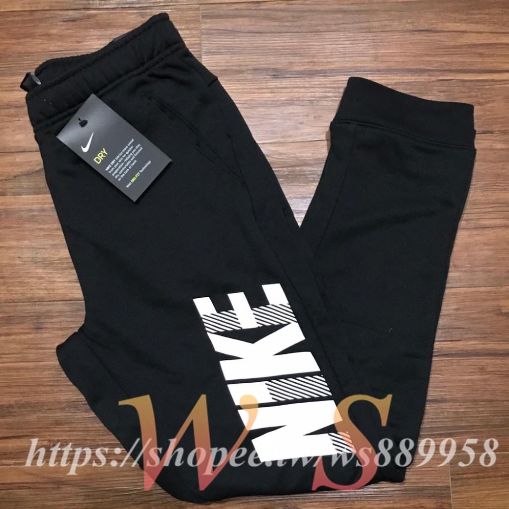 【WS】NIKE BOYS DRI FIT PANTS 童褲 黑白 保暖 棉褲 縮口褲 BV3915-011-細節圖8