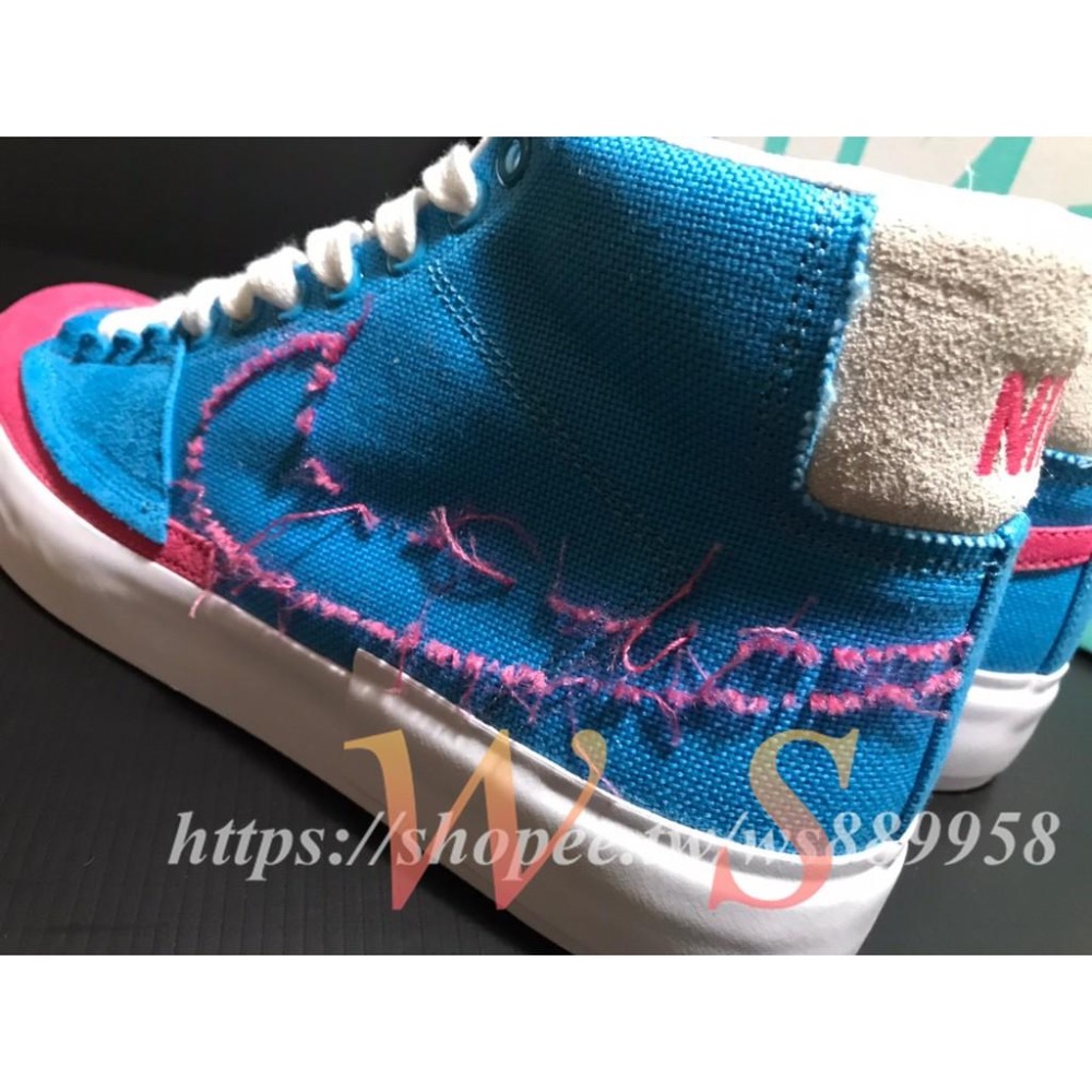 【WS】NIKE SB BLAZER MID EDGE 滑板 帆布 復古 拼接 解構 拆解 男 CI3833-400-細節圖7