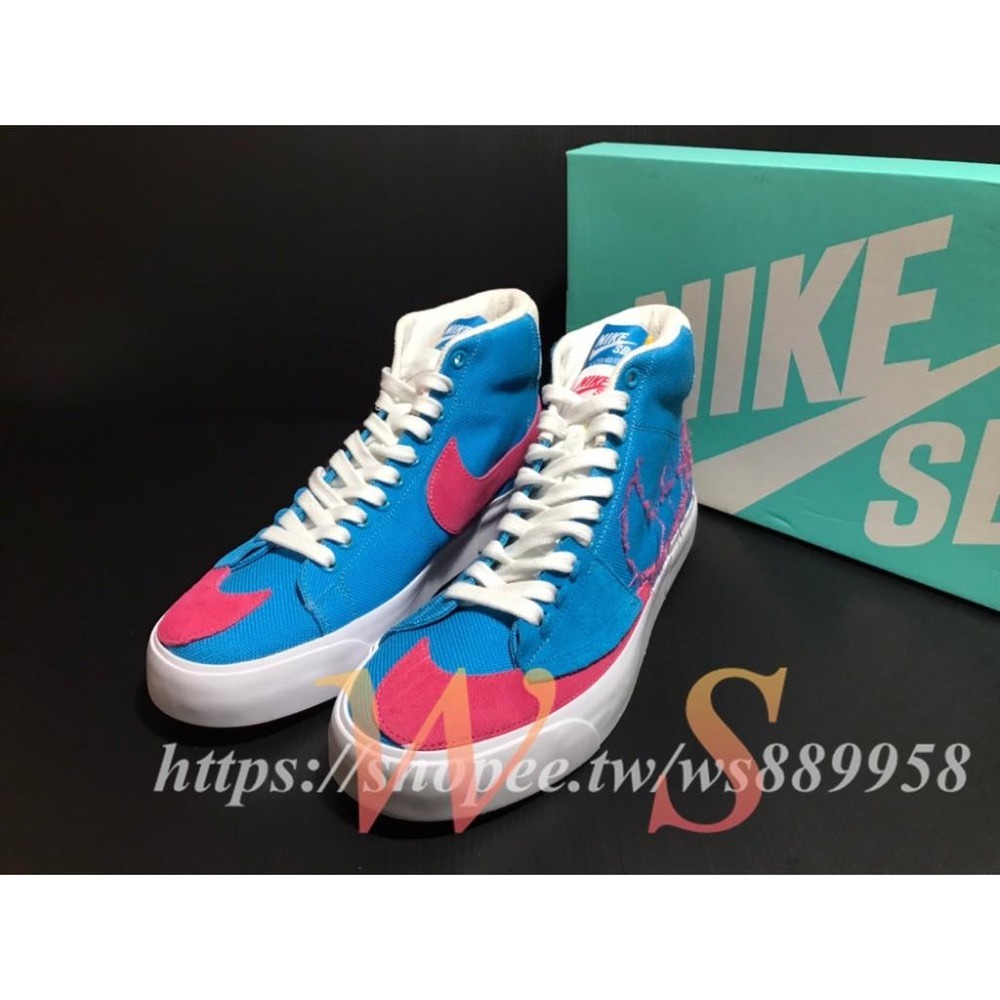 【WS】NIKE SB BLAZER MID EDGE 滑板 帆布 復古 拼接 解構 拆解 男 CI3833-400-細節圖4