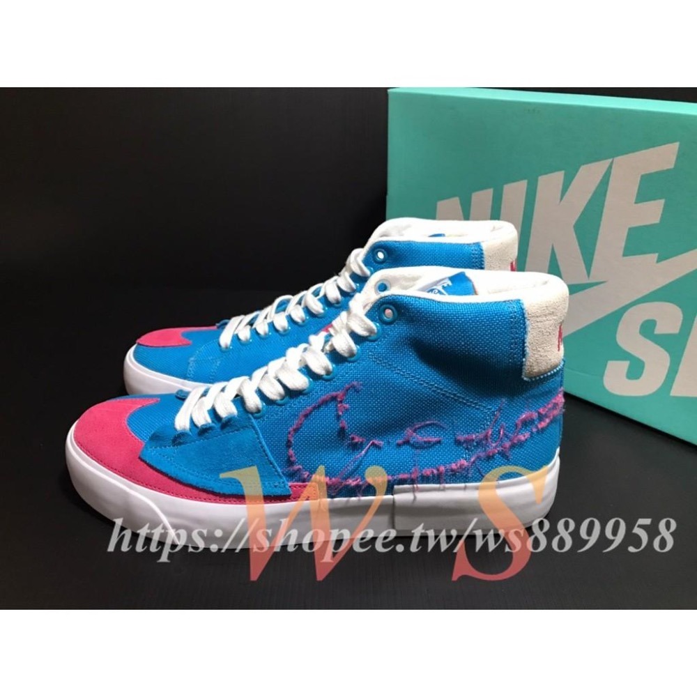 【WS】NIKE SB BLAZER MID EDGE 滑板 帆布 復古 拼接 解構 拆解 男 CI3833-400-細節圖5