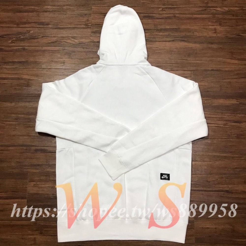 【WS】NIKE SB ICON HOODIE PULLOVER 滑板 白 刺繡 玫瑰 帽T 937835-100-細節圖8