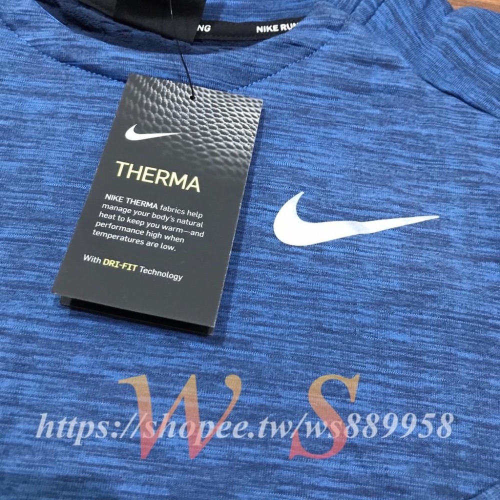 【WS】NIKE THERMA POCKET DRY 藍 男款 跑步 訓練 健身 運動 長袖 BV5422-451-細節圖3