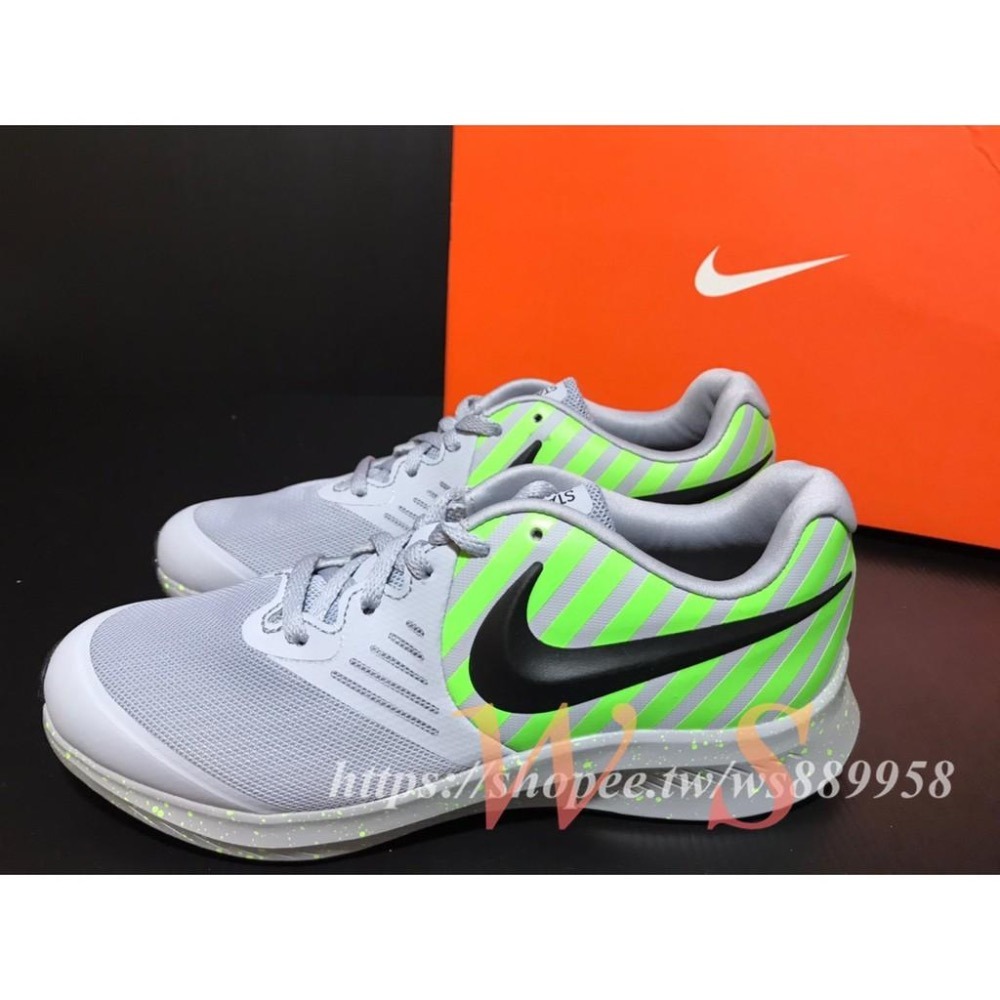 【WS】NIKE STAR RUNNER 2 GS 大童 運動鞋 慢跑鞋 灰綠 AT4056-002-細節圖2