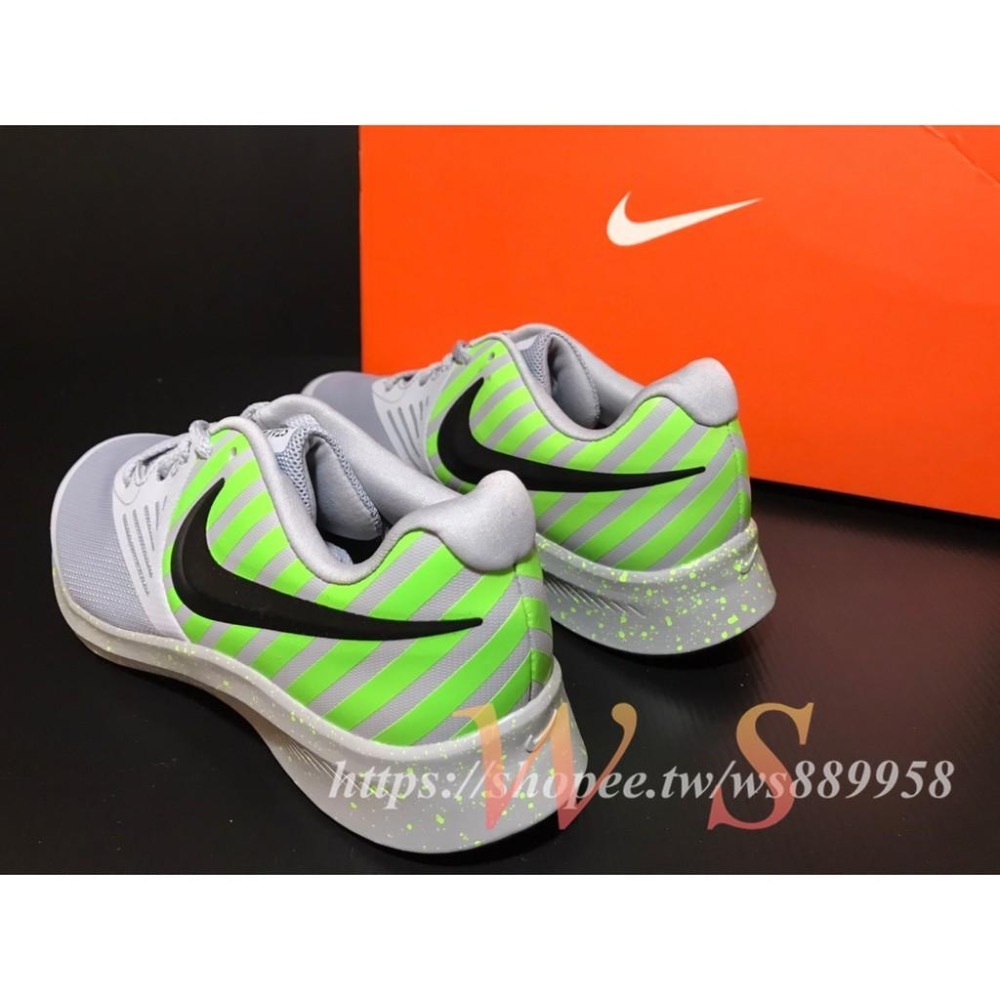 【WS】NIKE STAR RUNNER 2 GS 大童 運動鞋 慢跑鞋 灰綠 AT4056-002-細節圖3