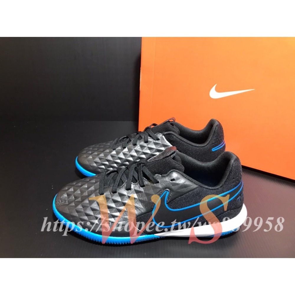 【WS】NIKE Tiempo Legend 8 Academy Ic 黑藍 童鞋 運動 足球鞋 AT5735-004-細節圖3