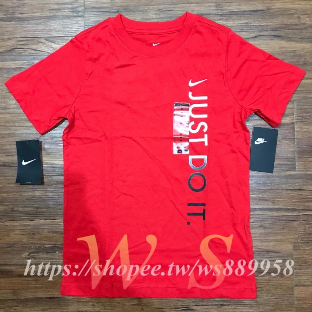 【WS】NIKE U NSW JDI TEE 紅 童裝 LOGO T 休閒T 短袖 CU4571-657-細節圖4