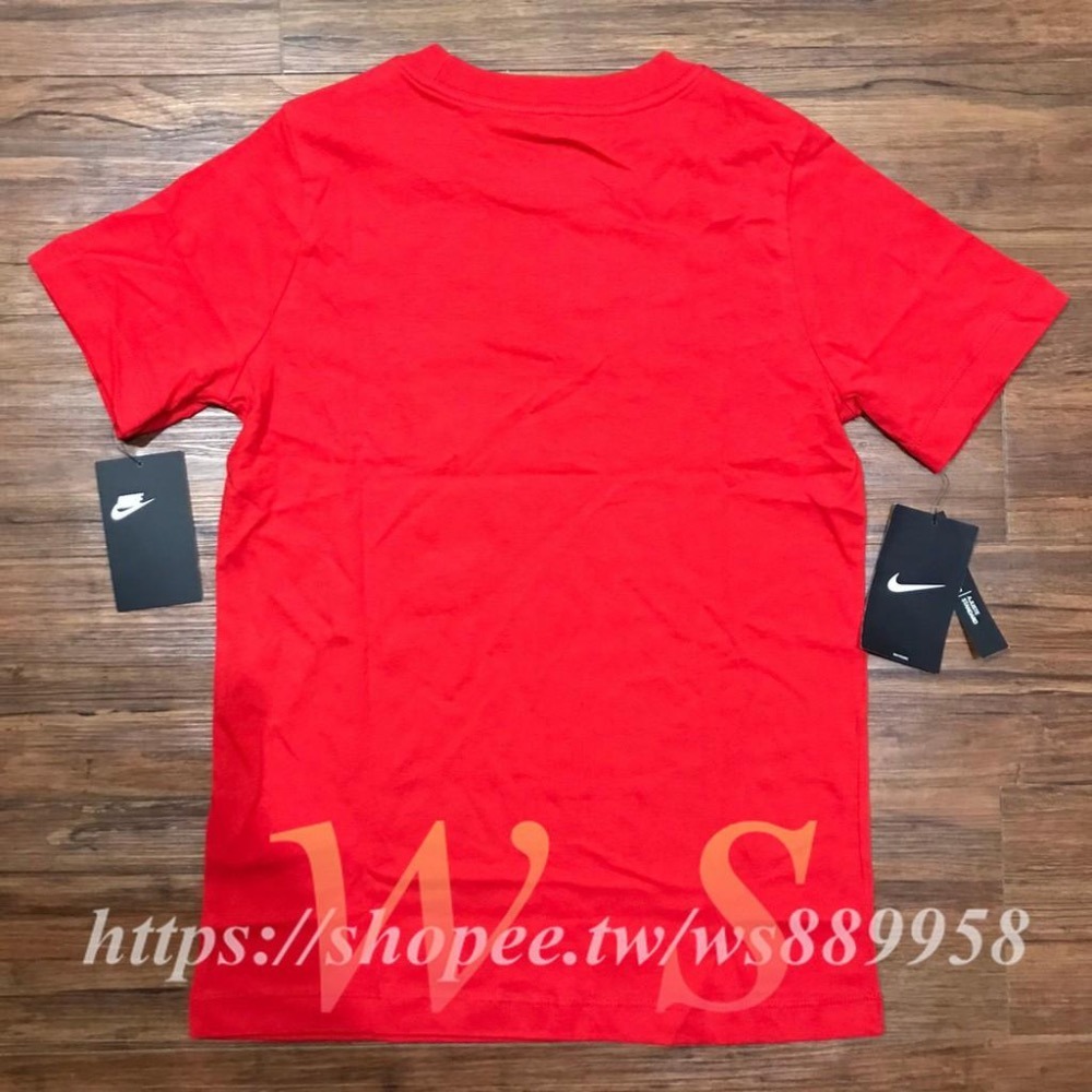 【WS】NIKE U NSW JDI TEE 紅 童裝 LOGO T 休閒T 短袖 CU4571-657-細節圖5
