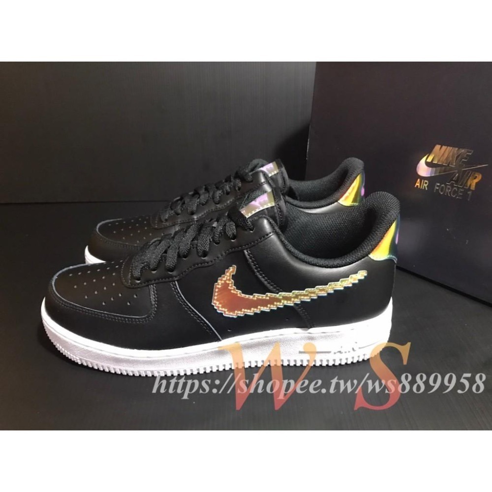 【WS】NIKE AIR FORCE 1 07 LV8 AF1 雷射 黑白 像素 復古 休閒鞋 CV1699-002-細節圖2