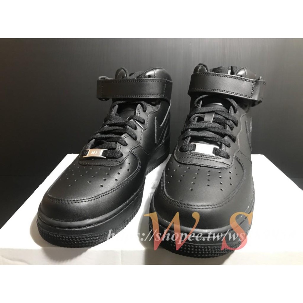 【WS】NIKE AIR FORCE 1 MID BLACK 全黑 中筒 運動 休閒鞋 315123-001-細節圖3