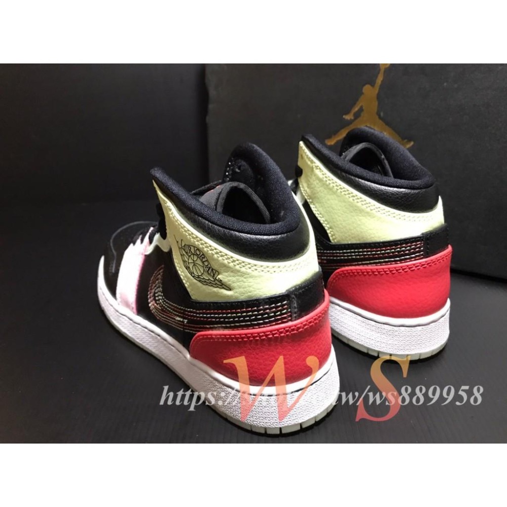 【WS】NIKE AIR JORDAN 1 MID SE (GS) 女 AJ1 小腳 籃球鞋 夜光 AV5174-076-細節圖3