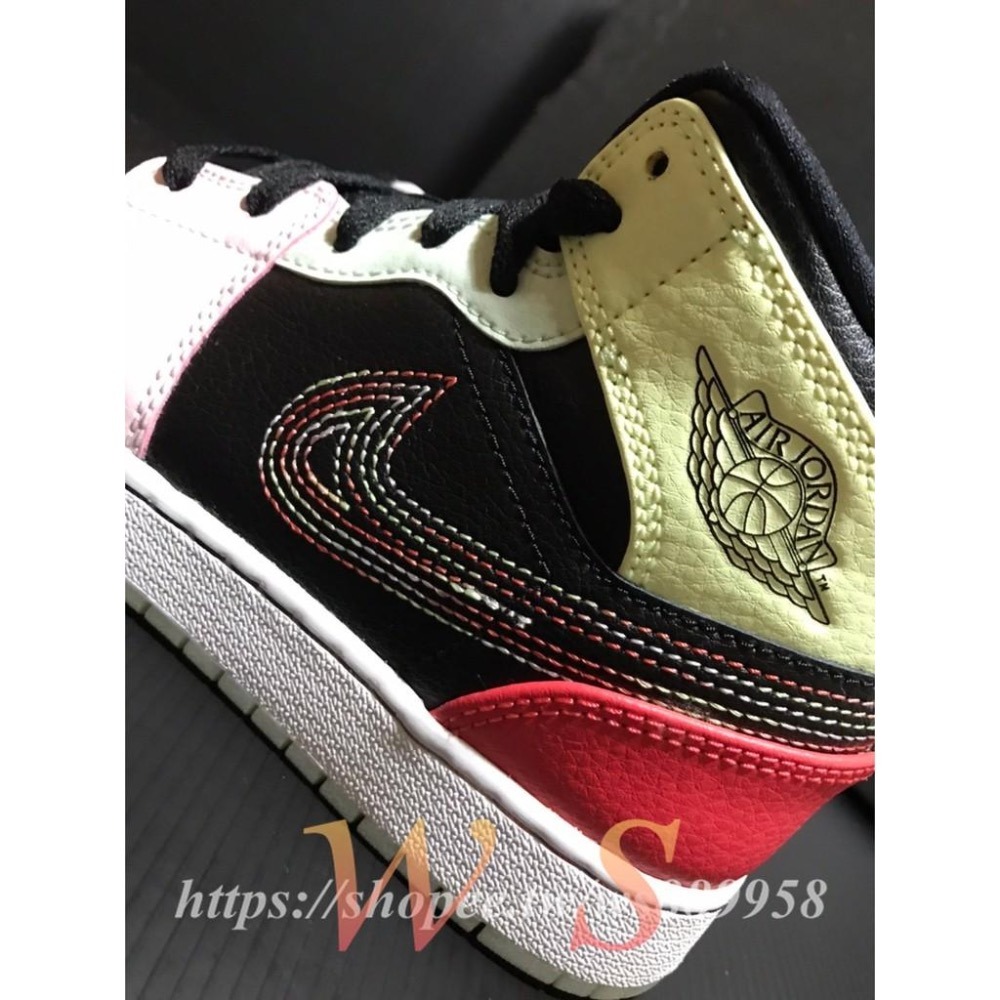 【WS】NIKE AIR JORDAN 1 MID SE (GS) 女 AJ1 小腳 籃球鞋 夜光 AV5174-076-細節圖5