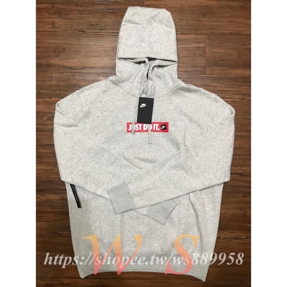 【WS】NIKE NSW JDI BOX LOGO 灰 連帽長袖 帽T 台灣未發 BV5095-050-細節圖6