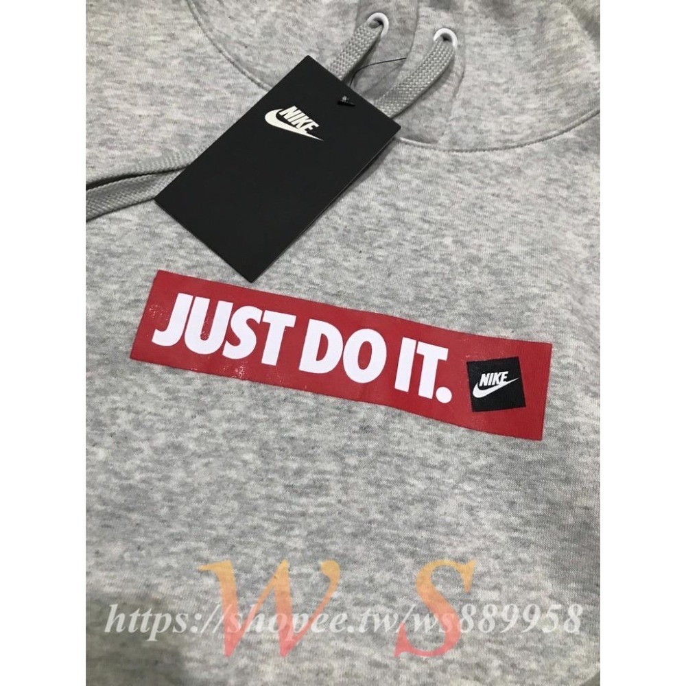 【WS】NIKE NSW JDI BOX LOGO 灰 連帽長袖 帽T 台灣未發 BV5095-050-細節圖8