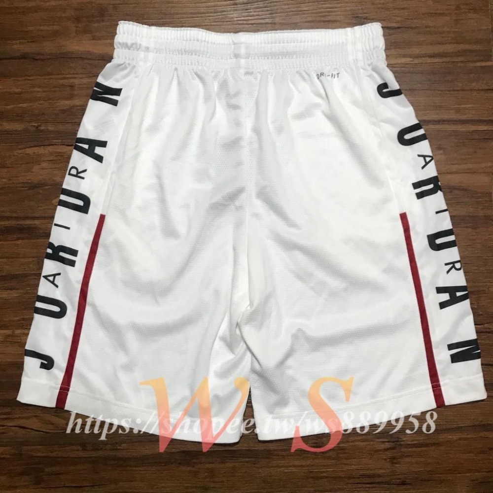 【WS】NIKE JORDAN RISE SHORTS 喬丹 飛人 全白 黑字 籃球 短褲 888377-100-細節圖2