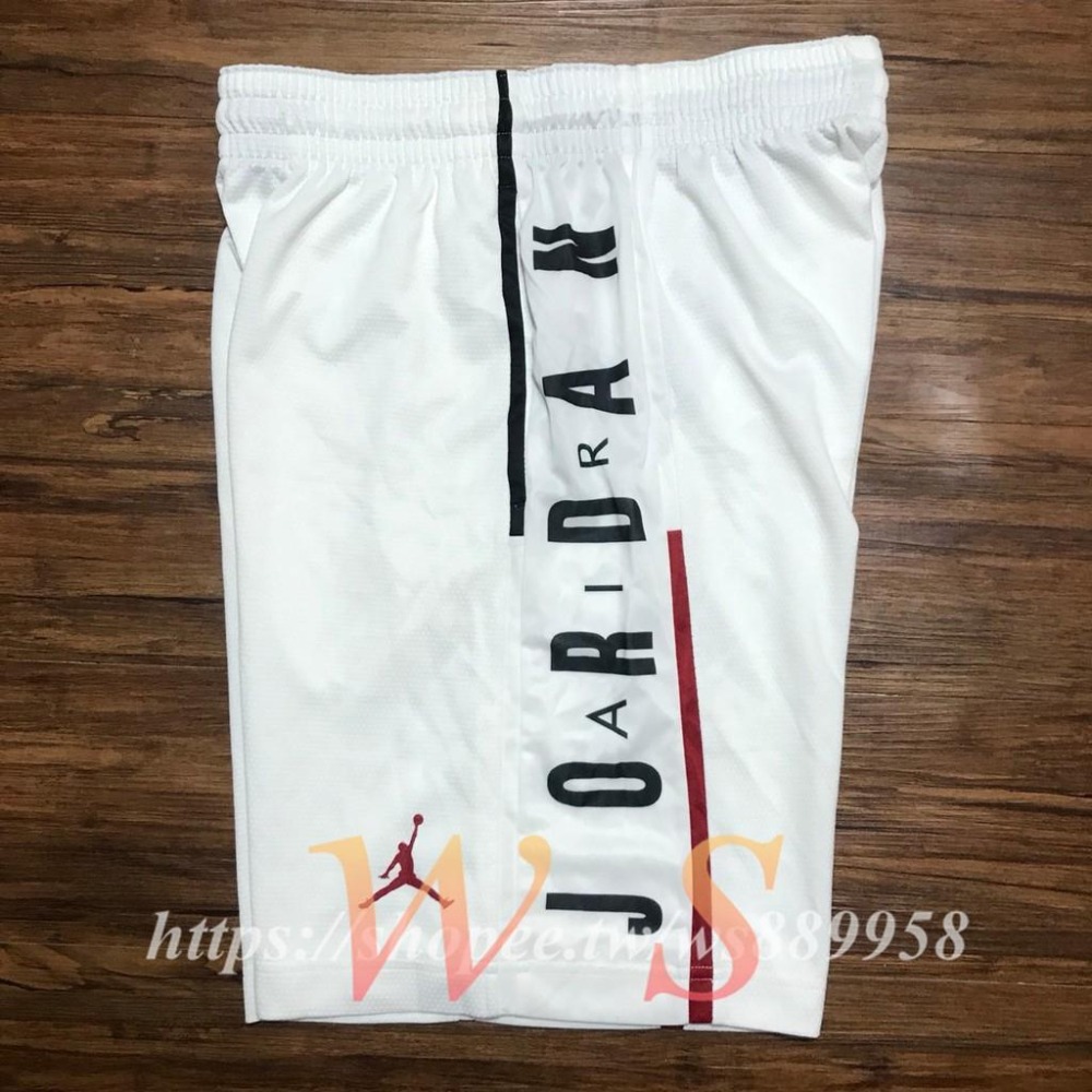 【WS】NIKE JORDAN RISE SHORTS 喬丹 飛人 全白 黑字 籃球 短褲 888377-100-細節圖3