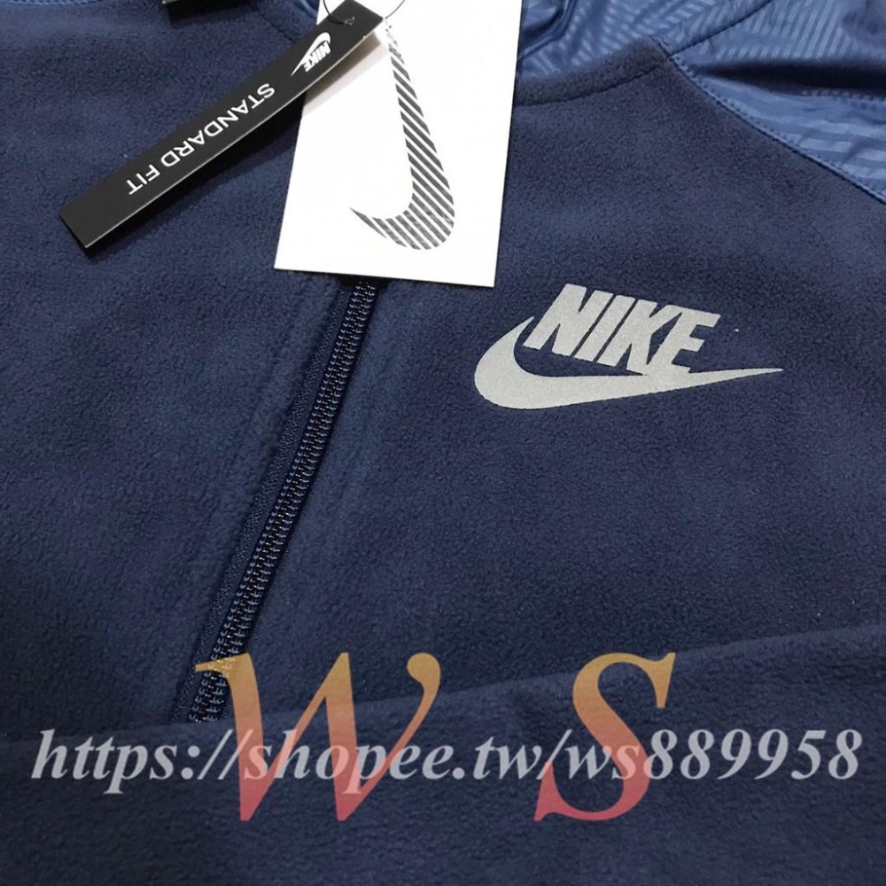 【WS】NIKE WINTER FLEECE JOGGERS HOODIE 藍 童裝 保暖 外套 BV4506-410-細節圖3