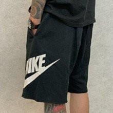 【WS】NIKE NSW LOGO 黑白 男款 大勾 運動 休閒 不收邊 經典 棉短褲 短褲 AT5268-010-細節圖2