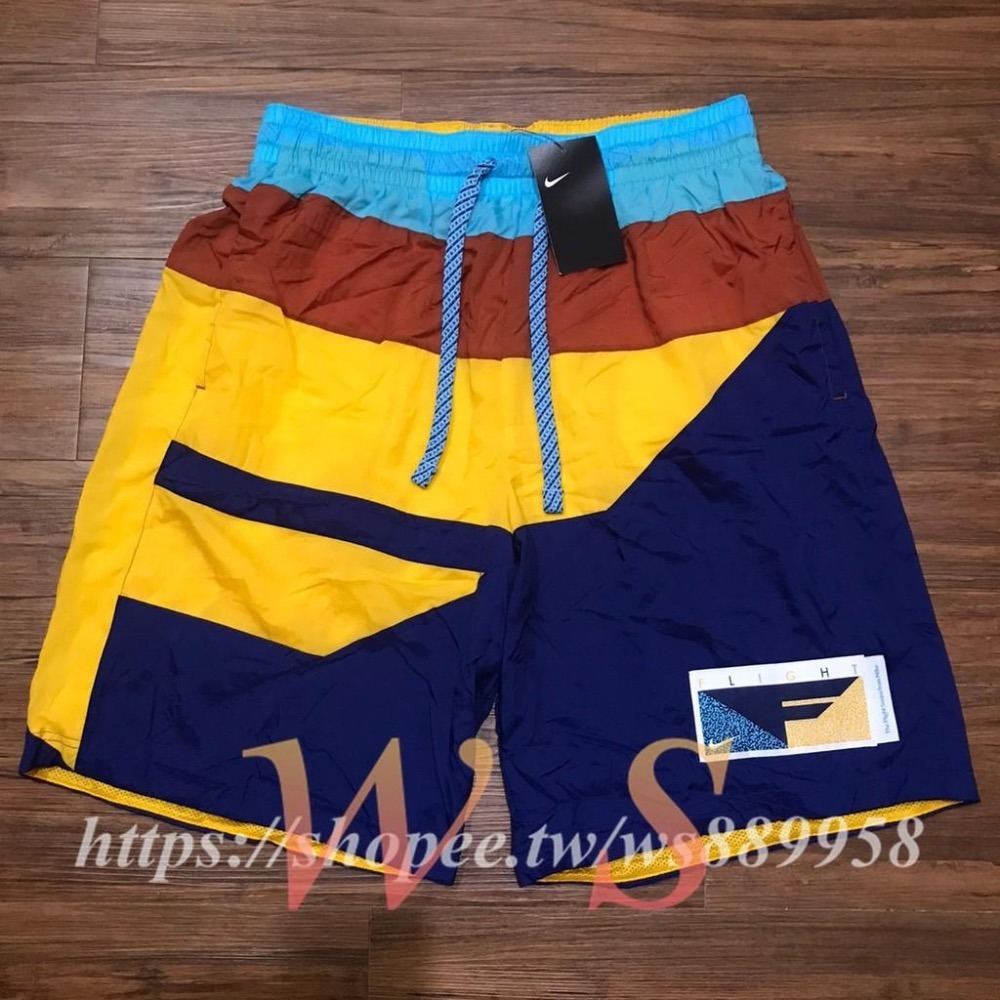 【WS】NIKE M NK FLIGHT SHORT 男款 拼接 撞色 運動 休閒 籃球褲 短褲 BV9413-492-細節圖5