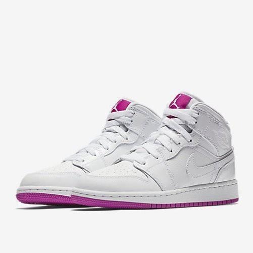 【WS】NIKE AIR JORDAN 1 MID BG AJ1 白粉 女鞋 童鞋 555112-100-細節圖5