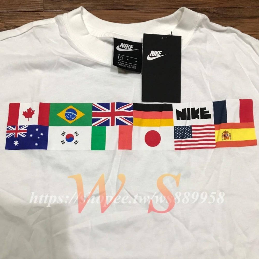 【WS】NIKE W FLAG GRAPHIC CROP 女款 白 萬國旗 休閒短T 運動 CJ3224-100-細節圖6