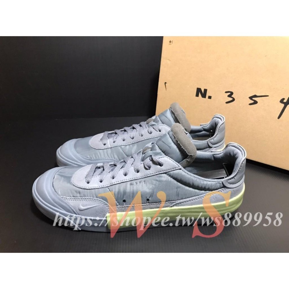 【WS】NIKE DROP-TYPE N.354 男款 灰 拼接 低筒 運動 帆布 版鞋 休閒鞋 AV6697-006-細節圖2