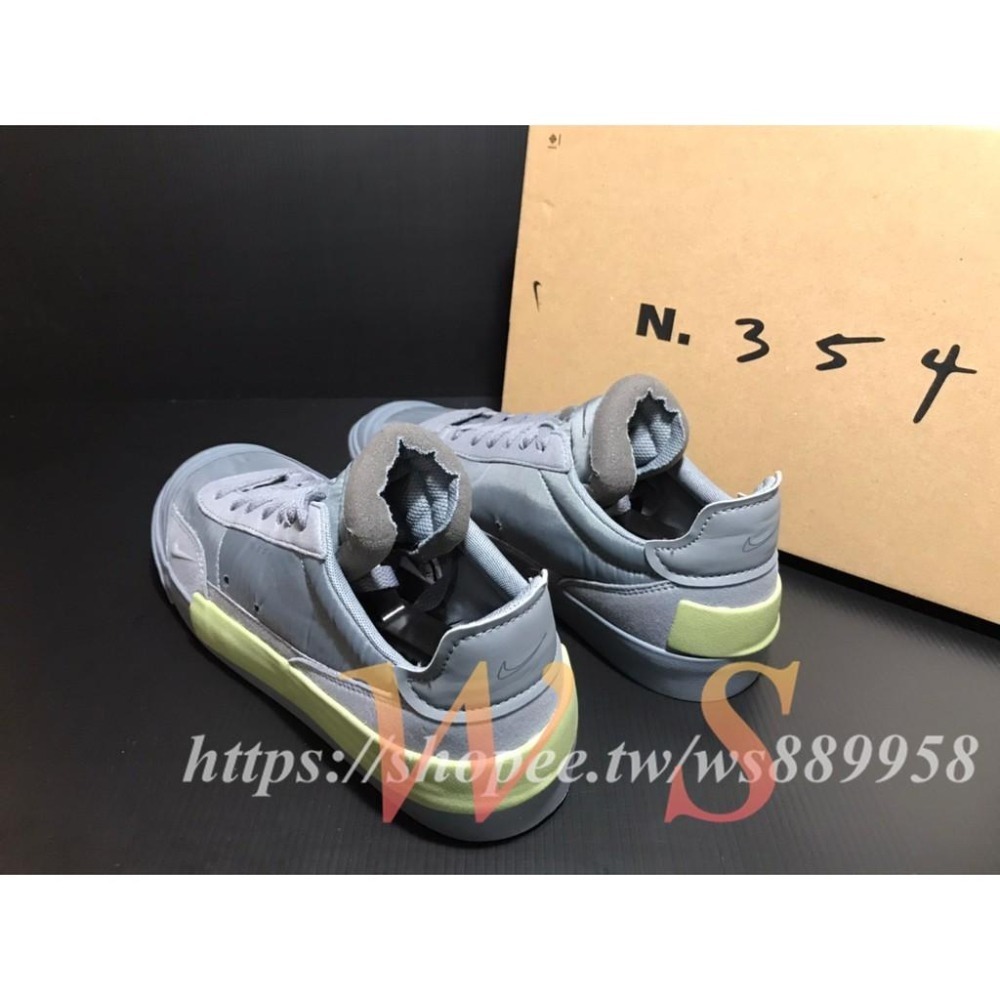 【WS】NIKE DROP-TYPE N.354 男款 灰 拼接 低筒 運動 帆布 版鞋 休閒鞋 AV6697-006-細節圖3