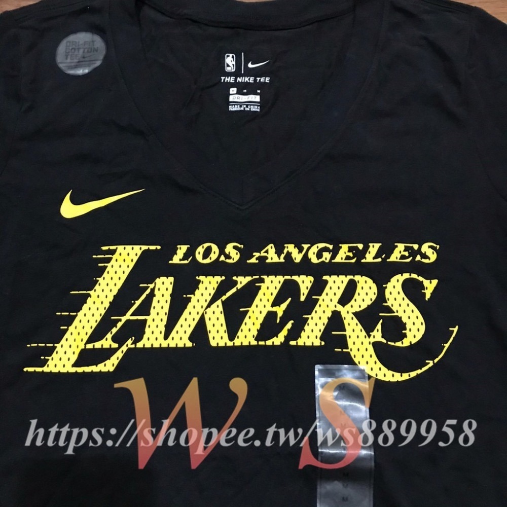 【WS】 NIKE NBA 短T TEE 洛杉磯 湖人隊 黑 LAKERS LA KOBE 女款 AT1840-010-細節圖3