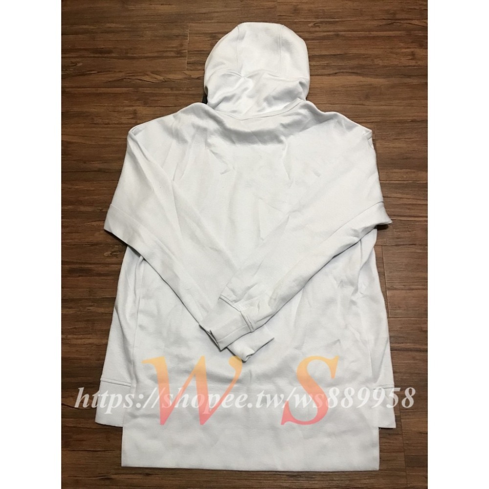 【WS】NIKE AIR HOODIE PO FLC 帽T 淺灰 LOGO 前短後長 男款 857486-043-細節圖6