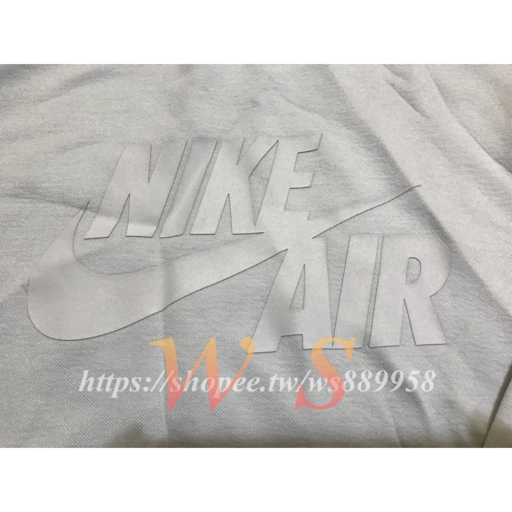 【WS】NIKE AIR HOODIE PO FLC 帽T 淺灰 LOGO 前短後長 男款 857486-043-細節圖7